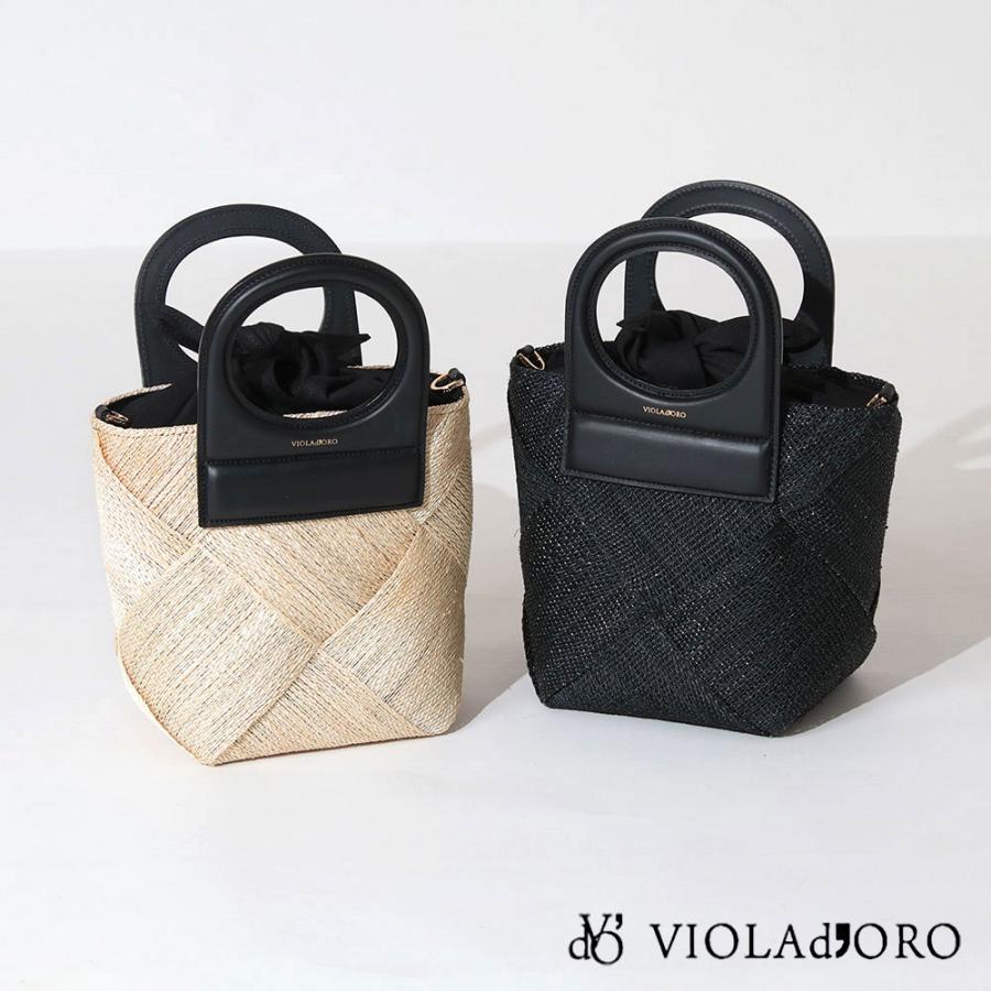 VIOLAd'ORO ヴィオラドーロ かごバッグ アバカメッシュ 2WAY VIOLAd'ORO ヴィオラドーロ かごバッグ アバカメッシュ 2WAY