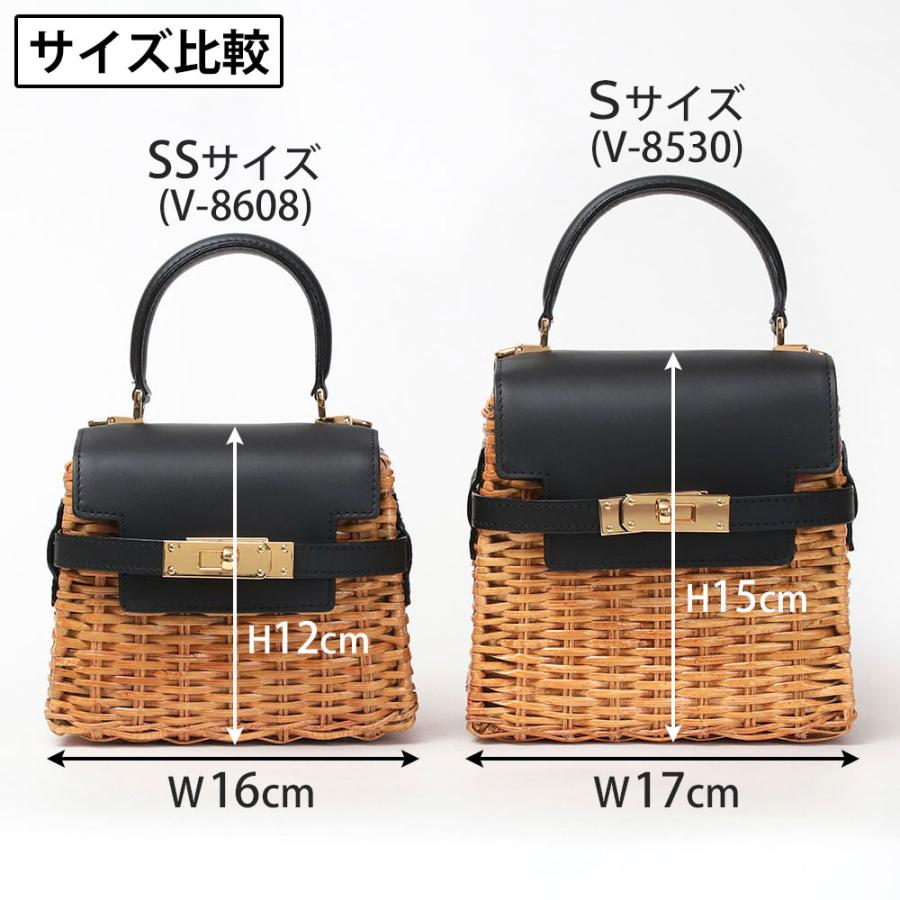 VIOLAd'ORO ヴィオラドーロ ラタンバッグ ターンロック付き2WAY VIOLAd'ORO ヴィオラドーロ ラタンバッグ ターンロック付き2WAY