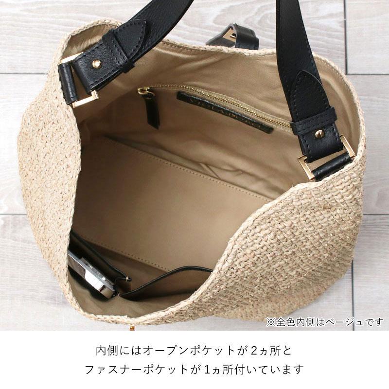 VIOLAd’ORO かごバッグ ラフィア×レザー ハンドバッグ ベージュ VIOLAd'ORO（ヴィオラドーロ） かごバッグ ラフィアシート ハーフ