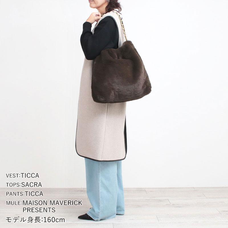 VIOLAd′ORO／ヴィオラドーロ エコファーチェーン トートバッグ Lサイズ VIOLAd′ORO／ヴィオラドーロ エコファーチェーン トートバッグ L