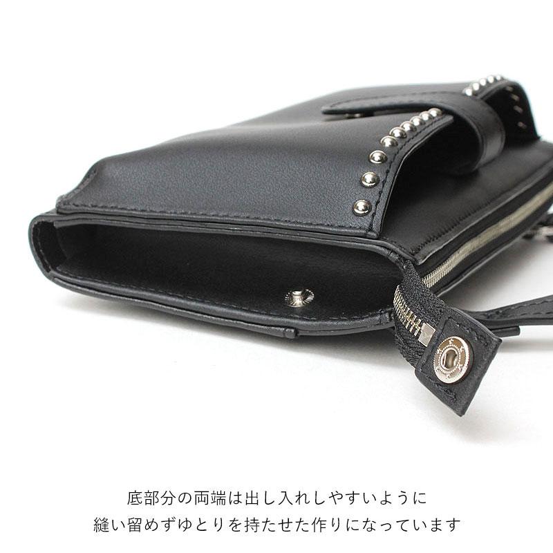 VIOLAd'ORO（ヴィオラドーロ） スマホポシェット スタッズ付き 横型