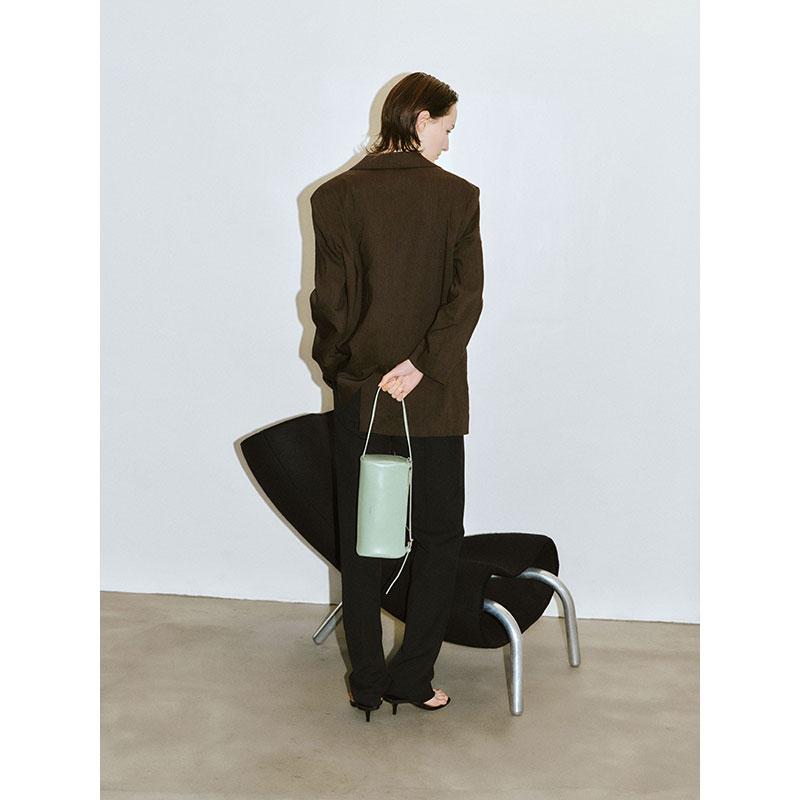 YAHKI ヤーキ ショルダーバッグ ダークブラウン レザー YAHKI（ヤーキ） ショルダーバッグ バッグ SOFT W FACE ミニマル