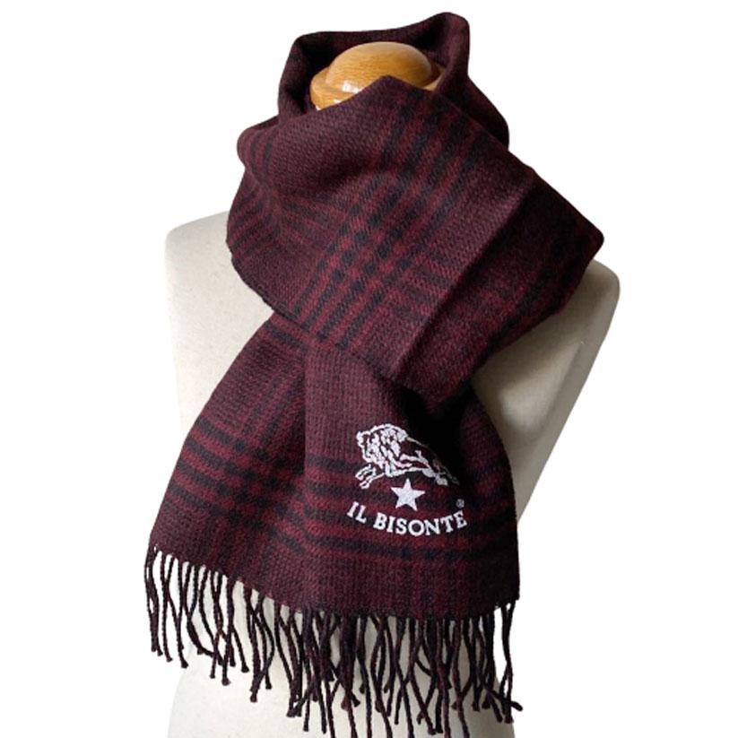 送料無料】イルビゾンテ ストール マフラー ワインレッド ブラック  