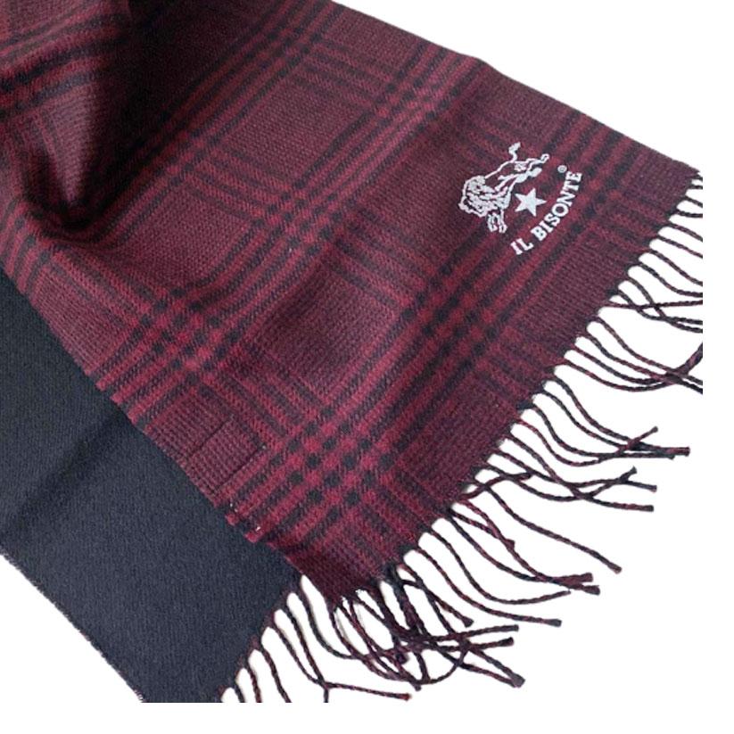 送料無料】イルビゾンテ ストール マフラー ワインレッド ブラック  