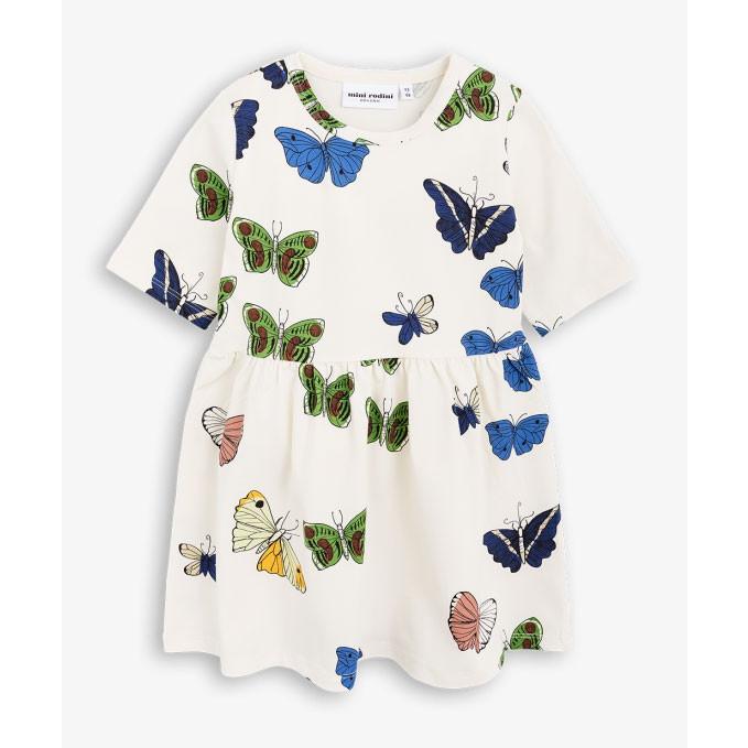 mini rodini CAT SP LS DRESS White 猫ワンピース mini rodini CAT SP LS DRESS White 猫ワンピース - ワンピース