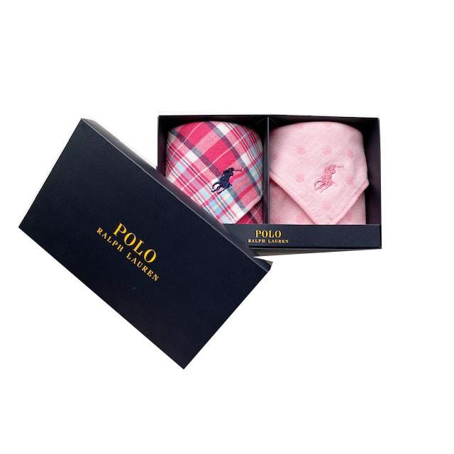 ラルフローレン ピンク ハンカチ 刺繍 好評 刺繍