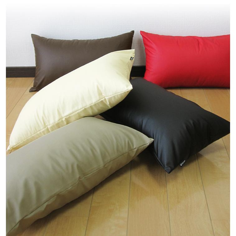 クッションカバー 中身付き 長方形 50×30 無地 カラーレザー＆アップサイクルフェザーヌードクッション 日本製 fabrizm 背当てカバー 枕カバー 爆買 | fabrizm | 05