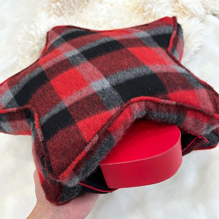 クリスマスクッション 隠しポケット付 ウールブロックチェック 受注生産 日本製 fabrizm プレゼント ギフト 飾り ツリー スター Xmas 爆買 | fabrizm | 07