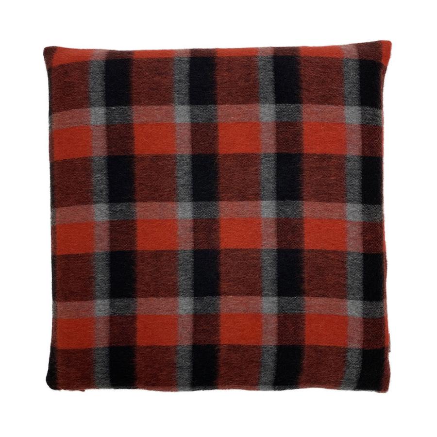 クッションカバー 中身付き 45×45 北欧 座布団カバー 45角 ウールブロックチェック＆ウレタン中身 日本製 fabrizm 冬 椅子用 シートクッション | fabrizm | 08