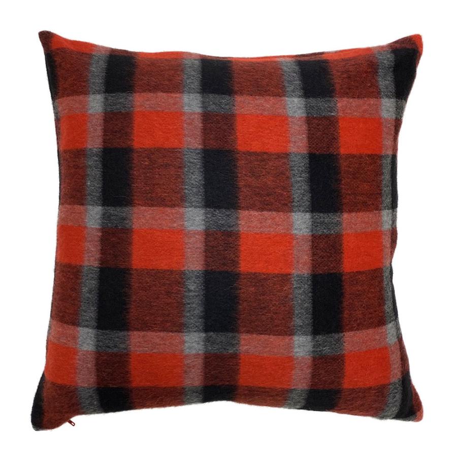 クッションカバー 中身付き 45×45 北欧 45角 ウールブロックチェック＆ポリエステルわたヌードクッション 日本製 fabrizm 冬 背当てカバー | fabrizm | 08