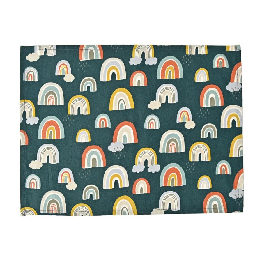 ランチョンマット おしゃれ 北欧 布 42×32cm レインボー 日本製 fabrizm ティーマット 子供用 吸水 かわいい 虹 | fabrizm | 13