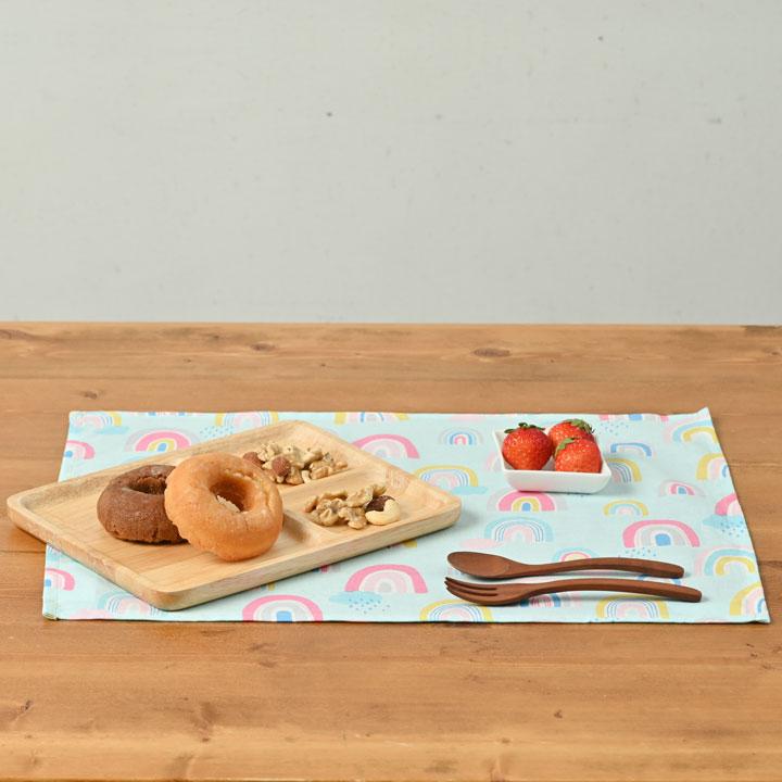 ランチョンマット おしゃれ 北欧 布 42×32cm レインボー 日本製 fabrizm ティーマット 子供用 吸水 かわいい 虹 | fabrizm | 06