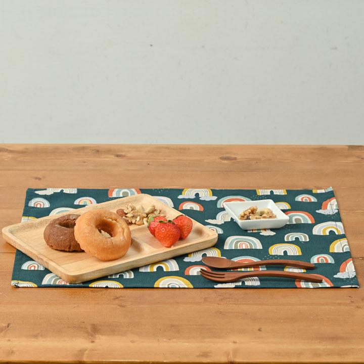 ランチョンマット おしゃれ 北欧 布 42×32cm レインボー 日本製 fabrizm ティーマット 子供用 吸水 かわいい 虹 | fabrizm | 07