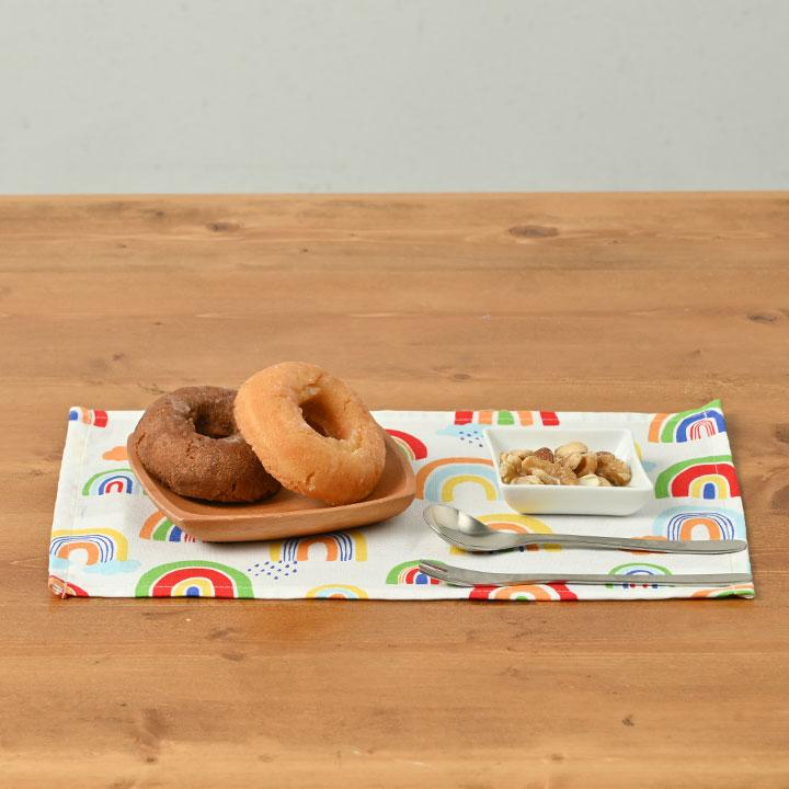 ランチョンマット 子供 小学校 おしゃれ 北欧 布 キッズランチョンマット 30×20cm レインボー 日本製 fabrizm 幼稚園 保育園 ティーマット 吸水 爆買 | fabrizm | 05