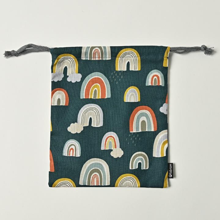 巾着袋 きんちゃく 小 Sサイズ 20×24cm 小学校 小学生 保育園 幼稚園 入園 入学 レインボー 日本製 fabrizm 給食袋 コップ入れ 男の子 女の子 キッズ 子供 爆買 | fabrizm | 10