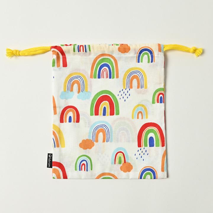 巾着袋 きんちゃく 小 Sサイズ 20×24cm 小学校 小学生 保育園 幼稚園 入園 入学 レインボー 日本製 fabrizm 給食袋 コップ入れ 男の子 女の子 キッズ 子供 爆買 | fabrizm | 08