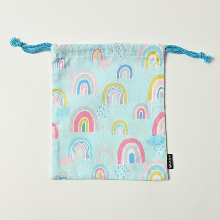 巾着袋 きんちゃく 小 Sサイズ 20×24cm 小学校 小学生 保育園 幼稚園 入園 入学 レインボー 日本製 fabrizm 給食袋 コップ入れ 男の子 女の子 キッズ 子供 爆買 | fabrizm | 09