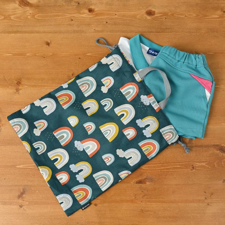 巾着袋 きんちゃく 大 Mサイズ 30×34 小学校 小学生 保育園 幼稚園 入園 入学 レインボー 日本製 fabrizm 手さげかばん 体操着入れ 男の子 女の子 キッズ 子供 |  | 06