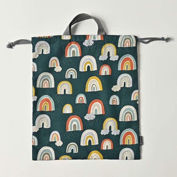 巾着袋 きんちゃく 大 Mサイズ 30×34 小学校 小学生 保育園 幼稚園 入園 入学 レインボー 日本製 fabrizm 手さげかばん 体操着入れ 男の子 女の子 キッズ 子供 |  | 09