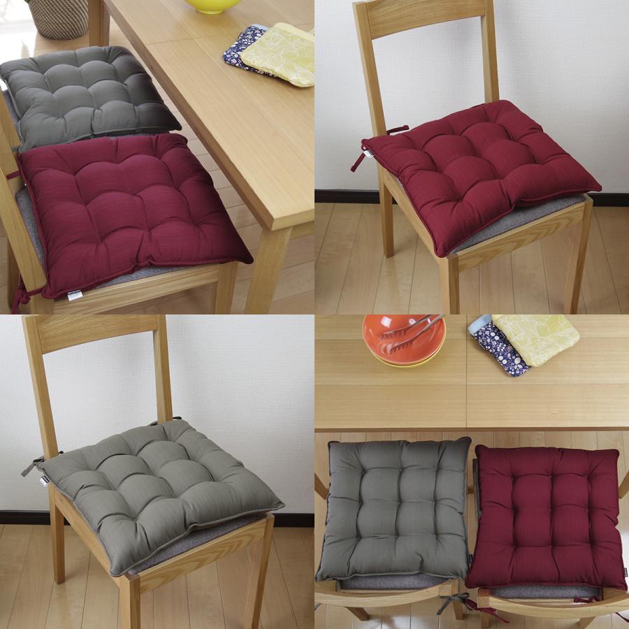 シートクッション 紐付き 椅子用 クッション 座布団 車 無地 つむぎ 12色展開 日本製 fabrizm 帝人クリスター いす用 | fabrizm | 11