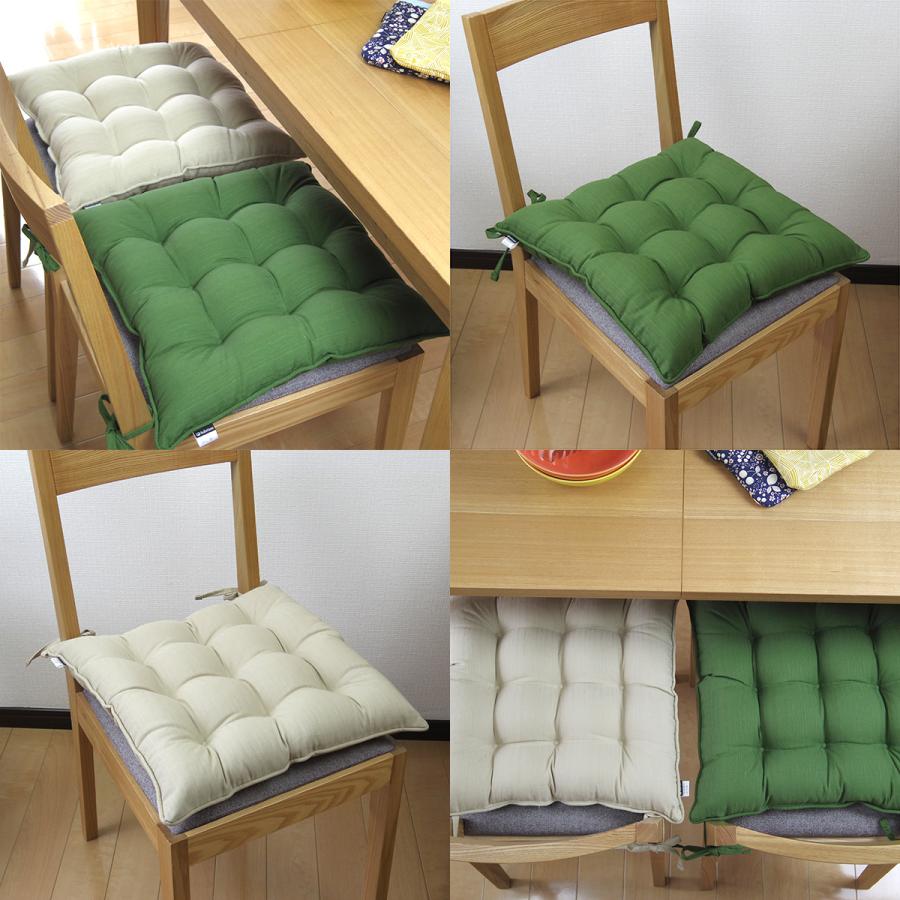 シートクッション 紐付き 椅子用 クッション 座布団 車 無地 つむぎ 12色展開 日本製 fabrizm 帝人クリスター いす用 | fabrizm | 12