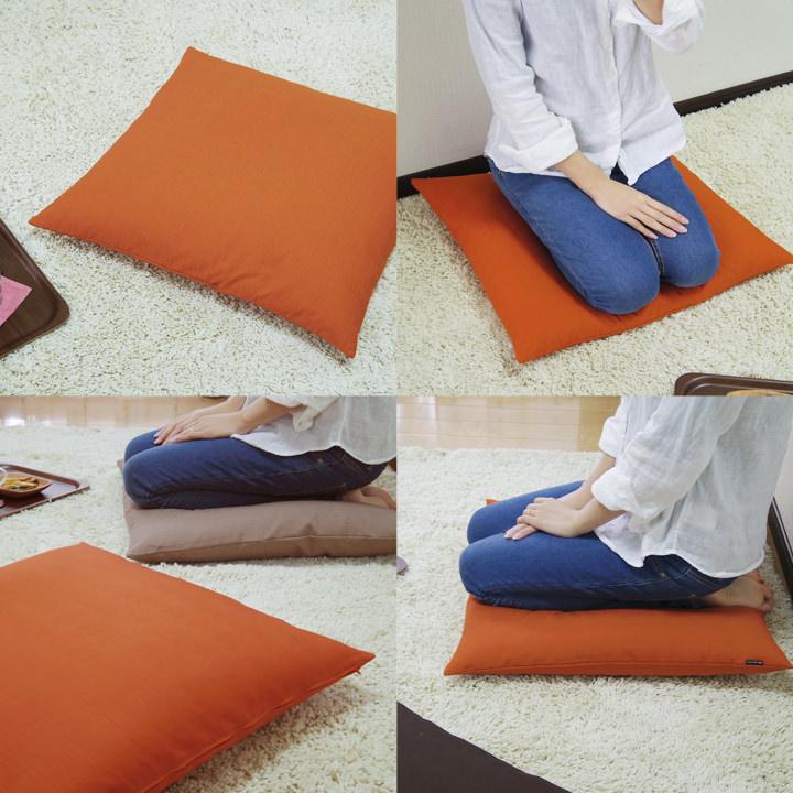 座布団カバー 中身付き 55×59 銘仙判 おしゃれ 無地 つむぎ 12色展開＆綿わた100％座布団ヌード 日本製 fabrizm 背当てカバー 中綿 敬老の日 爆買 | fabrizm | 14