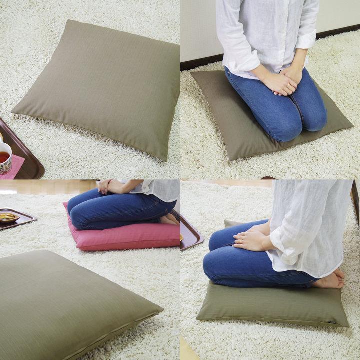 座布団カバー 中身付き 55×59 銘仙判 おしゃれ 無地 つむぎ 12色展開＆綿わた100％座布団ヌード 日本製 fabrizm 背当てカバー 中綿 敬老の日 爆買 | fabrizm | 04