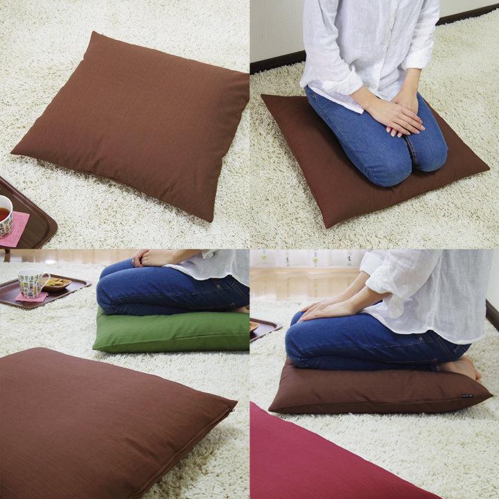 座布団カバー 中身付き 55×59 銘仙判 おしゃれ 無地 つむぎ 12色展開＆綿わた100％座布団ヌード 日本製 fabrizm 背当てカバー 中綿 敬老の日 爆買 | fabrizm | 07