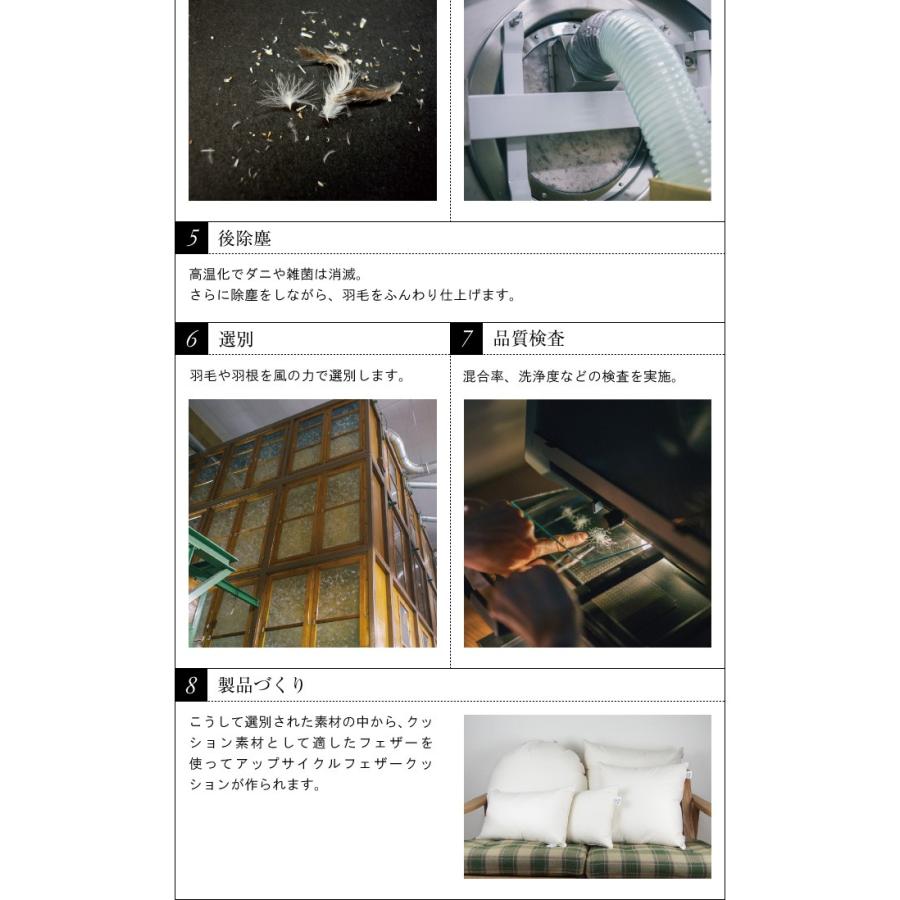 ヌードクッション クッション 中身 40×40 40角 アップサイクルフェザー 0.7kg入 日本製 fabrizm 中材 中綿 背当て 緑の募金 爆買 | fabrizm | 03