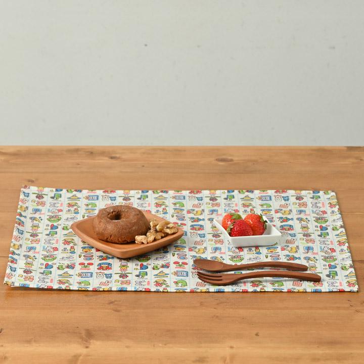 ランチョンマット おしゃれ 北欧 布 42×32cm レトロももちゃん 日本製 fabrizm ティーマット 子供用 撥水 かわいい  ビニールラミネート加工 | fabrizm | 07