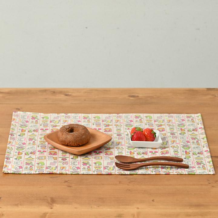 ランチョンマット おしゃれ 北欧 布 42×32cm レトロももちゃん 日本製 fabrizm ティーマット 子供用 撥水 かわいい  ビニールラミネート加工 | fabrizm | 08