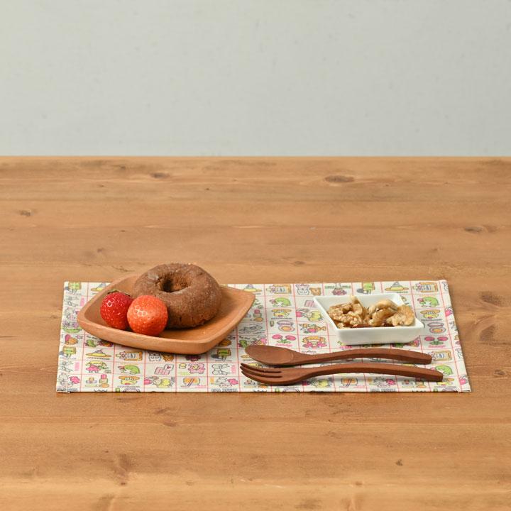 ランチョンマット 子供 小学校 おしゃれ 北欧 布 キッズランチョンマット 30×20cm レトロももちゃん 日本製 fabrizm 幼稚園 保育園 撥水 | fabrizm | 08