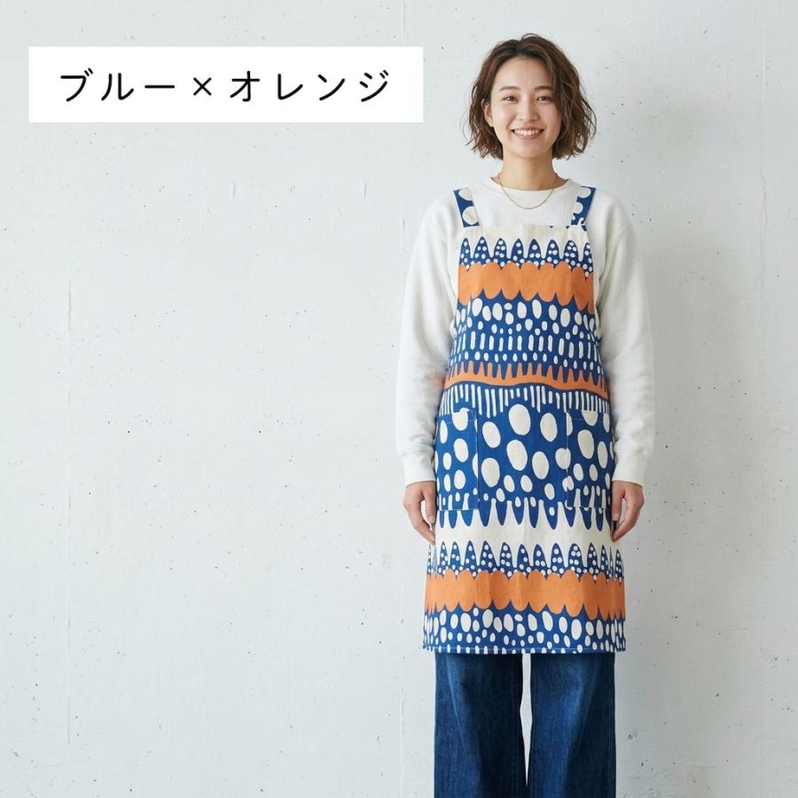 エプロン おしゃれ かわいい 保育士 北欧 キッチンエプロン ひざ丈 バニラン 日本製 fabrizm 母の日 ワークエプロン 料理教室 バッククロス | fabrizm | 08