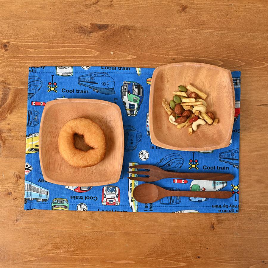 ランチョンマット 子供 小学校 おしゃれ 北欧 布 キッズランチョンマット 30×20cm でんしゃ 日本製 fabrizm 幼稚園 保育園 ティーマット 吸水 爆買 | fabrizm | 08