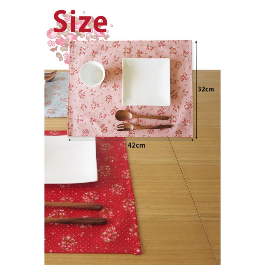 ランチョンマット おしゃれ 北欧 布 撥水 42×32cm ジョリィ 日本製 fabrizm ティーマット かわいい 子供用 小花柄  ビニールラミネート加工 | fabrizm | 05
