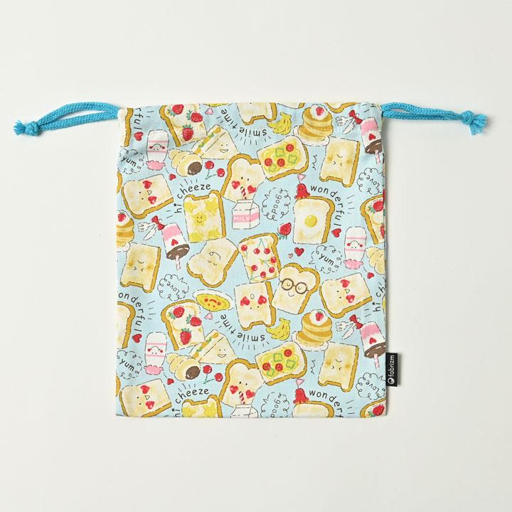 巾着袋 きんちゃく 小 Sサイズ 20×24cm 小学校 小学生 保育園 幼稚園 入園 入学 食パン 日本製 fabrizm 給食袋 コップ入れ 男の子 女の子 キッズ 子供 爆買 | fabrizm | 10