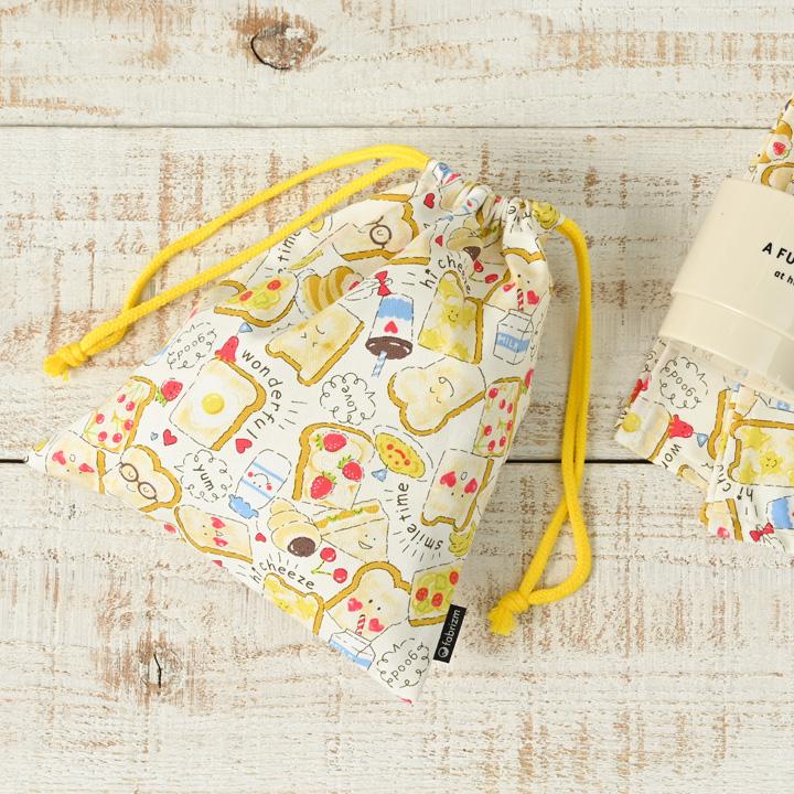 巾着袋 きんちゃく 小 Sサイズ 20×24cm 小学校 小学生 保育園 幼稚園 入園 入学 食パン 日本製 fabrizm 給食袋 コップ入れ 男の子 女の子 キッズ 子供 爆買 | fabrizm | 05