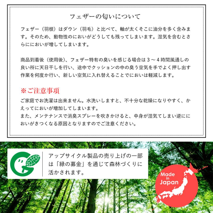 クッションカバー 中身付き 55×55 無地 55角 モーリー＆フェザーヌードクッション 日本製 fabrizm 背当て 敬老の日 | fabrizm | 16