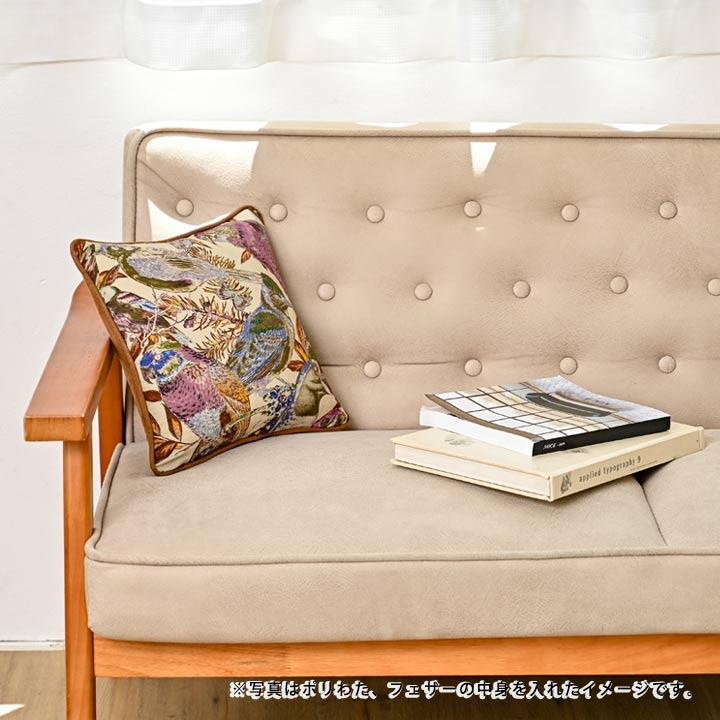 クッションカバー 中身付き 30×30 北欧 花 30角 nora.＆ポリエステルわたヌードクッション 日本製 fabrizm 背当てカバー 小さめ 爆買 | fabrizm | 14