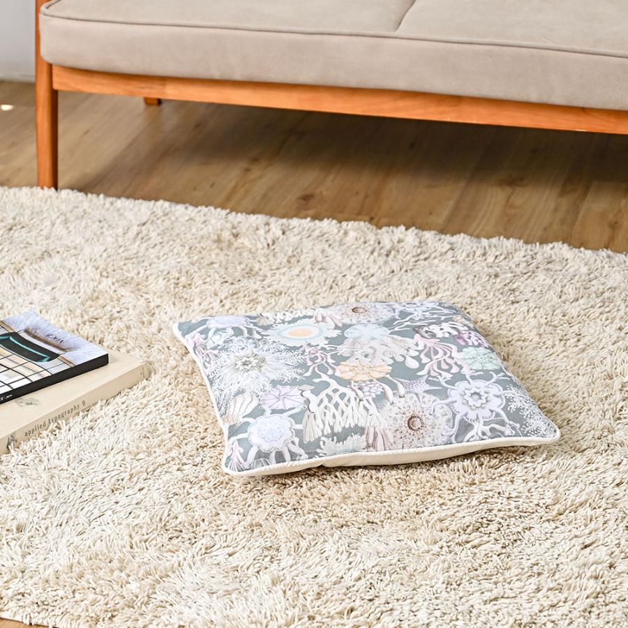 クッションカバー 中身付き 45×45 北欧 花 座布団カバー 45角 nora.＆ウレタンヌードクッション 日本製 fabrizm 椅子用 シートクッション 爆買 | fabrizm | 17