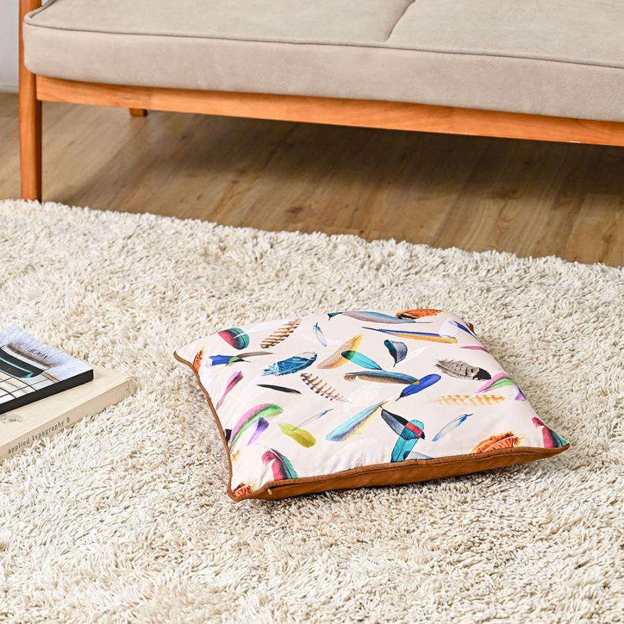 クッションカバー 中身付き 45×45 北欧 花 座布団カバー 45角 nora.＆ウレタンヌードクッション 日本製 fabrizm 椅子用 シートクッション 爆買 | fabrizm | 19