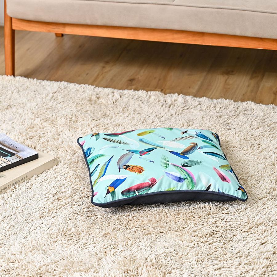 クッションカバー 中身付き 45×45 北欧 花 座布団カバー 45角 nora.＆ウレタンヌードクッション 日本製 fabrizm 椅子用 シートクッション 爆買 | fabrizm | 20