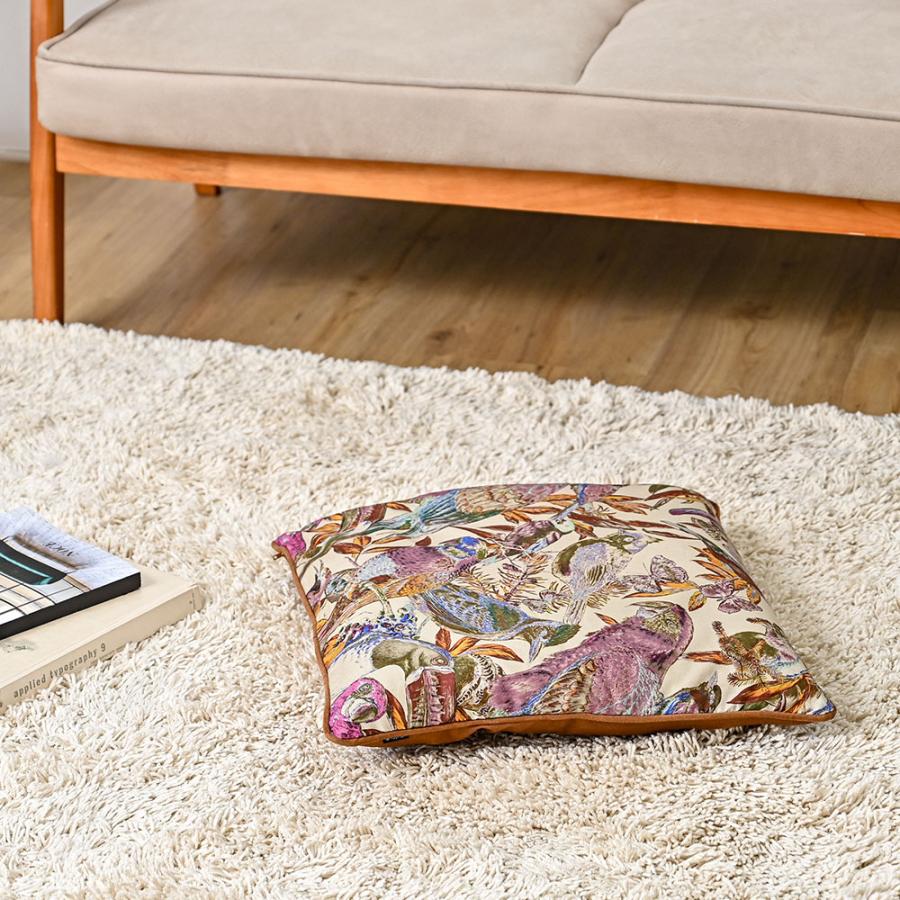 クッションカバー 中身付き 45×45 北欧 花 座布団カバー 45角 nora.＆ウレタンヌードクッション 日本製 fabrizm 椅子用 シートクッション 爆買 | fabrizm | 15