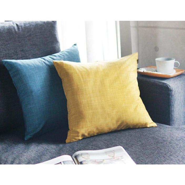 クッションカバー 中身付き 40×40 無地 40角 むら糸＆アップサイクルフェザーヌードクッション 受注生産 日本製 fabrizm 背当てカバー 小さめ 敬老の日 | fabrizm | 11