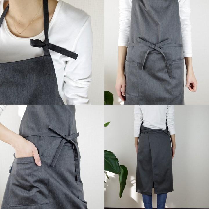 エプロン おしゃれ 業務用 保育士 無地 フルエプロン ロング丈 T/Cツイル 日本製 fabrizm 母の日 父の日 ワーク 男性用 メンズ 大きいサイズ 店舗用 爆買 | fabrizm | 16