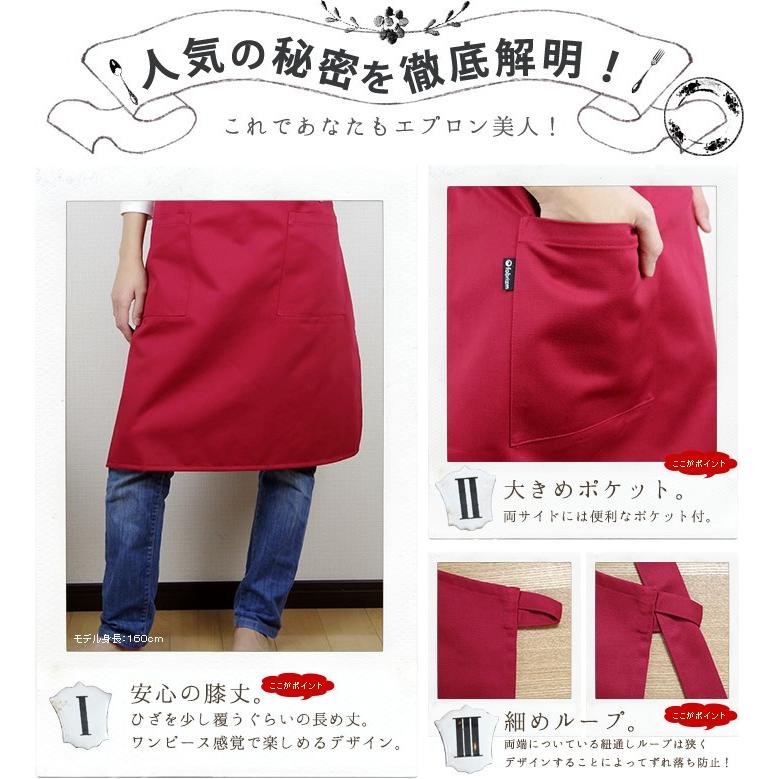 エプロン おしゃれ かわいい 保育士 無地 キッチンエプロン ひざ丈 T/Cツイル 日本製 fabrizm 母の日 父の日 ワークエプロン シンプル 料理教室 バッククロス | fabrizm | 02