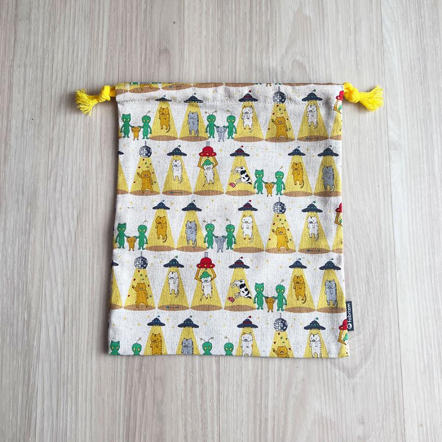 巾着袋 きんちゃく 小 Sサイズ 20×24cm 小学校 小学生 保育園 幼稚園 入園 入学 ねこシリーズ 日本製 fabrizm 給食袋 コップ入れ 男の子 女の子 キッズ 子供 |  | 18