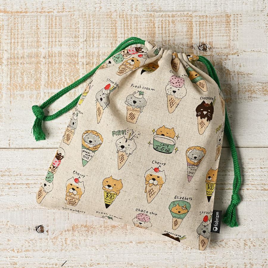 巾着袋 きんちゃく 小 Sサイズ 20×24cm 小学校 小学生 保育園 幼稚園 入園 入学 ねこシリーズ 日本製 fabrizm 給食袋 コップ入れ 男の子 女の子 キッズ 子供 |  | 12