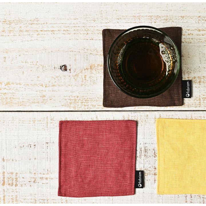 コースター おしゃれ 布 ソフトリネン 麻100％ 日本製 fabrizm リバーシブル 吸水 麻 爆買 | fabrizm | 33