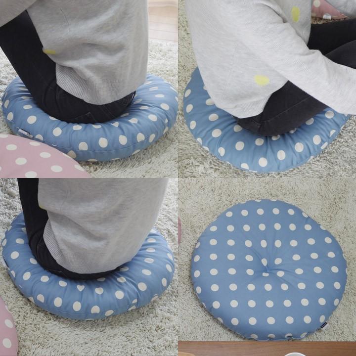 クッション 丸型 フロアクッション ラウンドクッション M みずたま 日本製 fabrizm 帝人クリスター 座布団 丸座布団 北欧 ドット | fabrizm | 03